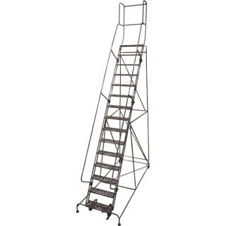 Cotterman Rolling Steel Ladder   450 Lb. Capacity, 15 Step Ladder, 150 Inch H