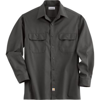 Carhartt Long Sleeve Twill Work Shirt   Dark Gray, 3XL, Big Style, Model S224