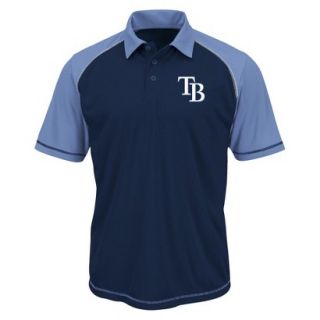 MLB Mens Tampa Bay Rays Synthetic Polo T Shirt   Blue (XXL)