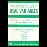 Essentials of Real Variables