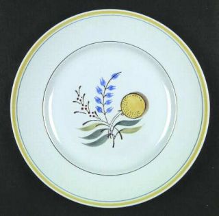 Arabia of Finland Windflower Dinner Plate, Fine China Dinnerware   Blue Body,Yel