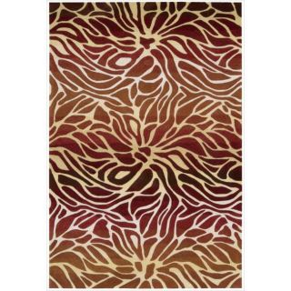 Hand tufted Contour Abstract Lilies Flame Rug (36 X 56)
