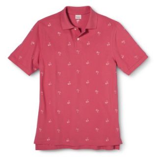 Mens Classic Fit Print Polo Shirt SS Pink XXL