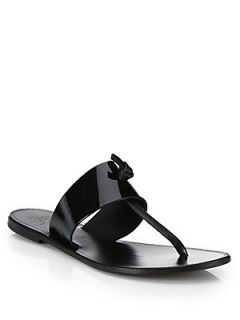 Joie Nice Patent Leather Thong Sandals   Black