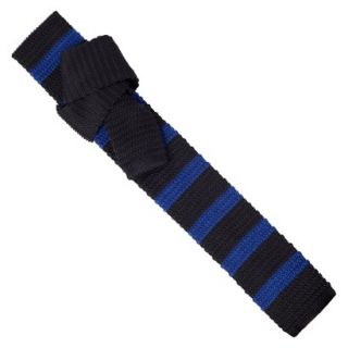 City of London Mens Knit Tie   Navy/Blue Stripes