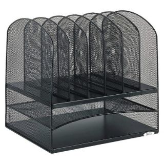 Safco Steel Mesh Desk Organizer with Eight Sections   Black