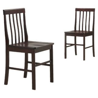 Dining Chair Walker Edison Solid Wood Dining Chairs   Dark Brown (Espresso)
