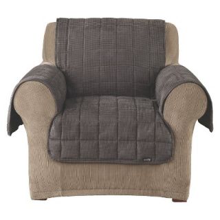 Sure Fit Quilted Mini Chick Furniture Friend Chair Cover   Black/Brown
