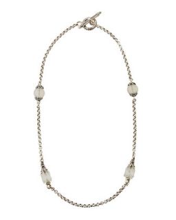 Sterling Silver Floral Frosted Crystal Necklace