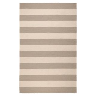 Rugby Stripe Flat Weave Area Rug   Gray (5x8)