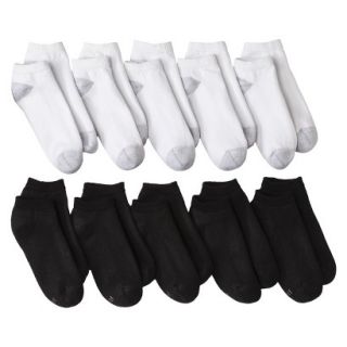 Hanes Womens P10 Red Label Low Cut Socks   Black/White 5 9