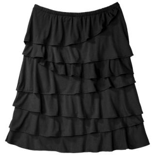 Merona Womens Knit Ruffle Skirt   Black   XXL