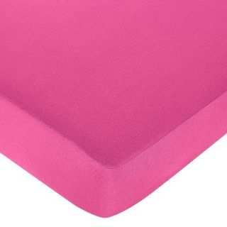 Pink and Green Mod Circles Fitted Crib Sheet   Pink