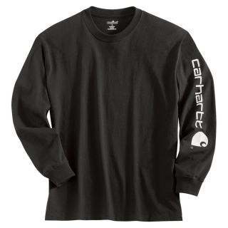 Carhartt Long Sleeve Graphic Logo T Shirt   Black, 2XL, Model K231