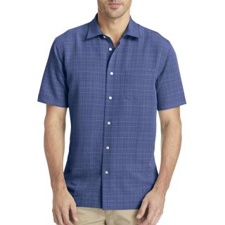 Van Heusen Short Sleeve Rayon Shirt, Blue, Mens