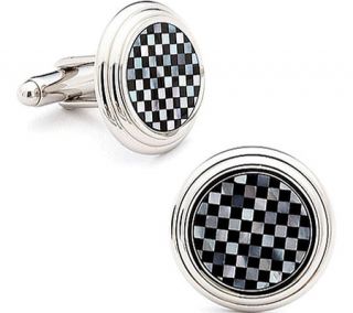 Mens Ox & Bull Trading Co. Checker Step   Onyx/Mother of Pearl/Silver
