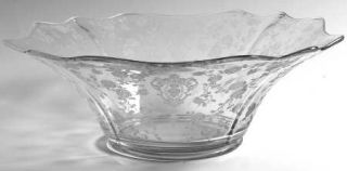 Cambridge Rose Point Clear 3400 10 Inch Flared Bowl   Stem 3121,Clear,Etched