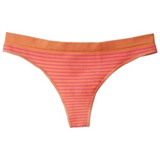 Xhilaration Juniors Seamless Thong   Orange Stripe XL