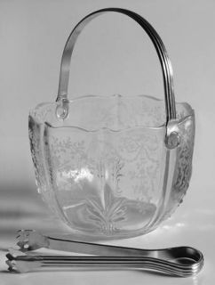 Fostoria Corsage Clear Baroque Ice Bucket with Handle and Tongs   Stem #6014,  E