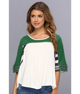 Free People Pieced Lou Top Womens Short Sleeve Pullover (Multi)