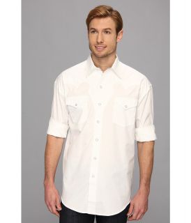 Stetson Solid Peached Poplin 9073 Mens Long Sleeve Button Up (White)