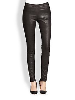  Collection Second Skin Leather Leggings   Black