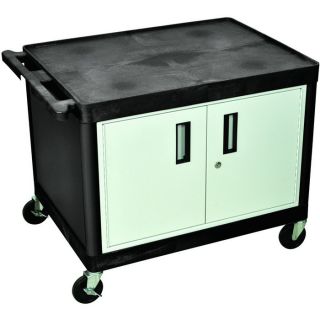 Luxor Utility Cart with Locking Steel Cabinet   400 Lb. Capacity, 27 Inch H,