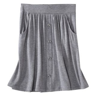 Merona Womens Knit Casual Button Skirt   Heather Gray   XXL