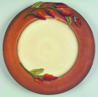 Clay Art Serrano Dinner Plate, Fine China Dinnerware   Red Peppers