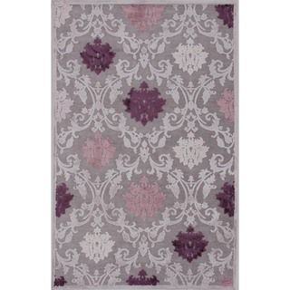 Transitional Pink/ Purple Viscose/ Chenille Rug (9 X 12)