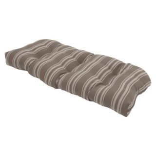 Threshold Outdoor Tufted Settee Cushion   Taupe Stripe
