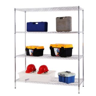 Excel All Purpose 4 Tier 60 Wide Chrome Shelving Rack ES 602472