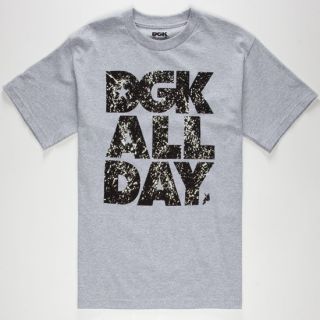 All Day Bleached Mens T Shirt Heather Grey In Sizes Xx Large, Medium, Large