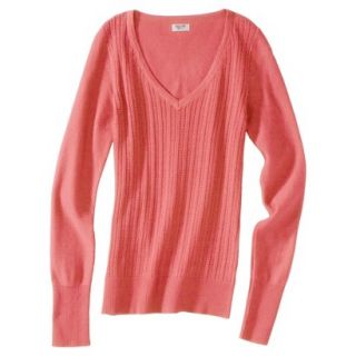 Mossimo Supply Co. Juniors Pointelle Sweater   Coral L(11 13)