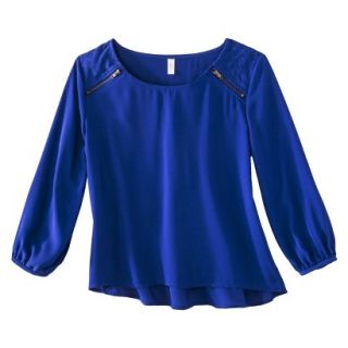 Xhilaration Juniors Long Sleeve Quilted Top   Blue S(3 5)