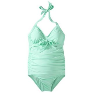 Womens Maternity Halter One Piece Swimsuit   Mint Green M