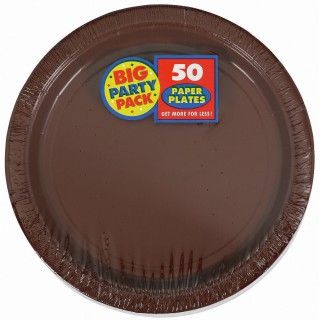Chocolate Brown Big Party Pack Dessert Plates