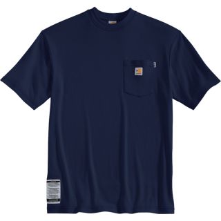 Carhartt Flame Resistant Short Sleeve T Shirt   Dark Navy, 4XL, Big Style,