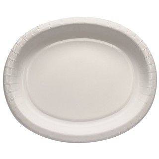 White Oval Banquet Plates