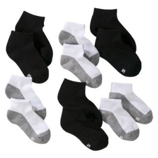 Boys Cherokee Black/White 6 pair Low Cut Socks 9 2.5
