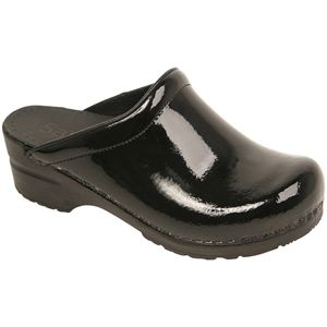 Sanita Clogs Womens Sonja Patent Black Shoes, Size 36 M   450447 02