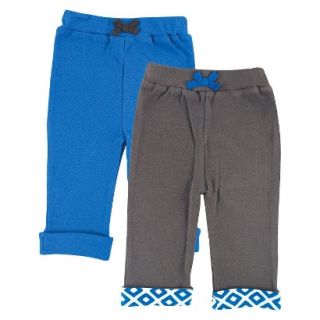 Yoga Sprout Newborn Boys 2 Pack Yoga Pants   Grey/Blue 6 9 M