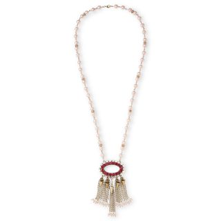 DURO OLOWU for jcp Embellished Crystal & Faux Pearl Long Statement Necklace,