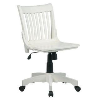 Office Chair Office Star Armless Wood Bankers Chair   Antique White
