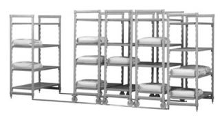 Cambro Mobile Shelving Starter Unit   (4)Vented Shelves, 24x42x75 Speckled Gray