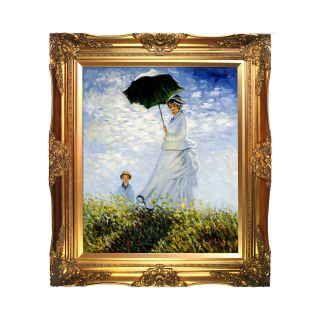 Woman with a Parasol   Madame Monet and Her Son Framed Canvas Wall Art