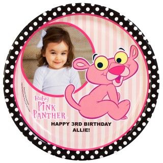 Baby Pink Panther Personalized Dinner Plates