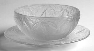 Josef Inwald Iwd1 Finger Bowl & Underplate   Palm Trees,Molded,Clear