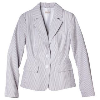 Merona Womens Seersucker Jacket   Grey/White   XXL