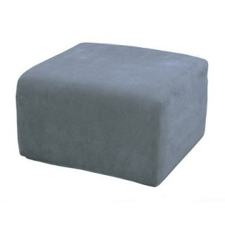 Sure Fit Stretch Pique Ottoman Slipcover   Federal Blue